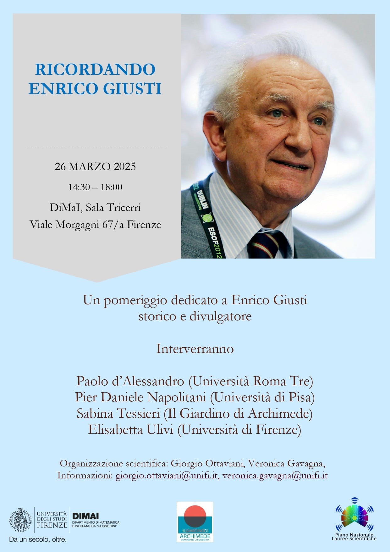 Poster Enrico Giusti 26 marzo